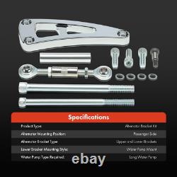 13x Aluminum Polished Alternator Bracket Kit for Chevy Big Block BBC Engine LWP