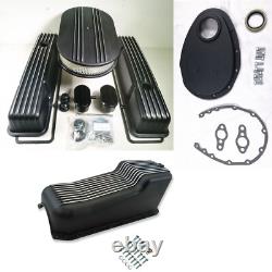 1958-1979 Small Block Chevy SBC 350 400 Tall Black Finned Engine Dress Up Kit
