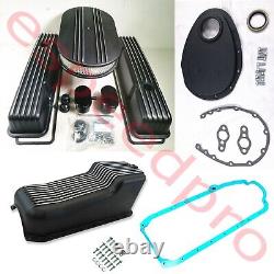 1958-79 Small Block Chevy SBC 283 350 400 Tall Black Finned Engine Dress Up Kit