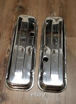 1965-1995 Chevy V8 engine Big Block 454 Steel Valve Covers Chrome low profile