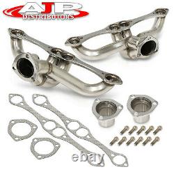 2PCS Steel Exhaust Shorty Header Manifold For 1955-1991 Chevy Small Block SBC V8