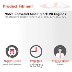 2PCS Steel Exhaust Shorty Header Manifold For 1955-1991 Chevy Small Block SBC V8