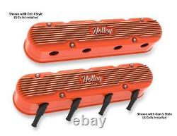 2-Pc LS Vintage Series Valve Covers Factory Orange Machined Finish 241-173