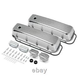 2x Engine Valve Cover for Chevy 396 502 Mark IV Big-Block V8 Polished withHardware