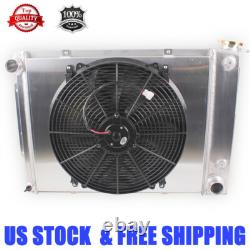 4 Row Radiator+Fan For 67 68 69 Small Block Chevy Camaro Firebird LS Engine Swap