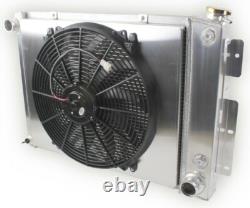 4 Row Radiator+Fan For 67 68 69 Small Block Chevy Camaro Firebird LS Engine Swap