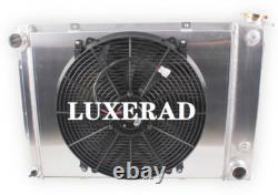 4 Row Radiator+Fan For 67 68 69 Small Block Chevy Camaro Firebird LS Engine Swap