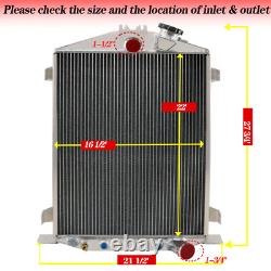 4-Row Radiator Fit 1932 Ford Hot Rod Small Block Chevy Engine Stock Height