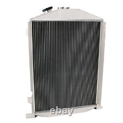 4-Row Radiator Fit 1932 Ford Hot Rod Small Block Chevy Engine Stock Height