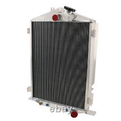 4-Row Radiator Fit 1932 Ford Hot Rod Small Block Chevy Engine Stock Height
