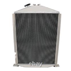 4-Row Radiator Fit 1932 Ford Hot Rod Small Block Chevy Engine Stock Height
