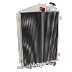 4-Row Radiator Fit 1932 Ford Hot Rod Small Block Chevy Engine Stock Height