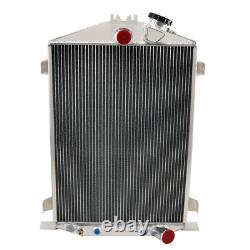 4-Row Radiator Fit 1932 Ford Hot Rod Small Block Chevy Engine Stock Height
