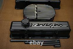 56 57 58 Bel Air Chevy SB Engine Dress Up Kit Black Powder Coat 12 Oval Air