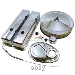 58-86 Small Block Chevy SBC 283-350 Short Valve Cover Chrome Engine Dress Up Kit