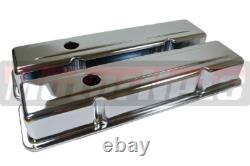 58-86 Small Block Chevy SBC 283-350 Short Valve Cover Chrome Engine Dress Up Kit