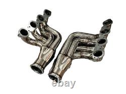 Big Block FOR Chevy BBC V-BAND Twin Turbo Stainless Headers 427 454 396 502 572