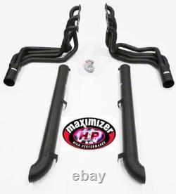 Black Maximizer Long Tube Header Fit 1963-67 Corvette C2 1965-82 C3 Stingray SB