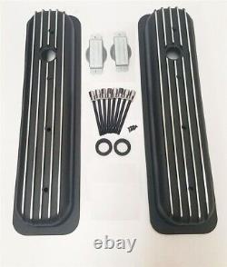 Black Small Block Chevy SBC Nostalgic Aluminum Engine Dress Up Kit Center bolt