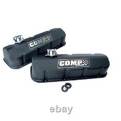 COMP Cams 281 Black-Wrinkle Powdercoated Tall Valve Covers, BBC, Pair