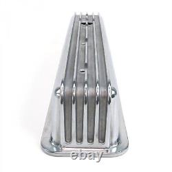 Center Bolt Tall Finned Valve Covers with Breather Holes Small Block Chevy