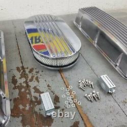 Chevy BBC 15 Half Finned Air Cleaner Engine Dress Up Kit Breathers 496 V8 454