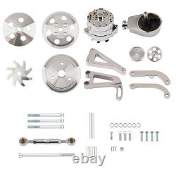 Chrome Engine Bracket Kit for Chevy Small Block 1969-1987 Light Truck 73-89