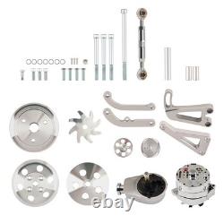 Chrome Engine Bracket Kit for Chevy Small Block 1969-1987 Light Truck 73-89