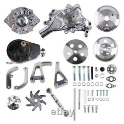 Complete Chrome Accessory Drive Kit for Chevrolet Small Block 283-400 LWP
