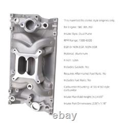 Dual Plane Vortec Intake Manifold For Chevy Small Block 5.0L/305 5.7L/350 Engine