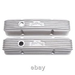 Edelbrock 41449 Valve Covers withOil Fill Hole, Small Block Chevy, Satin