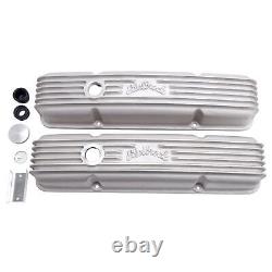 Edelbrock 41449 Valve Covers withOil Fill Hole, Small Block Fits Chevy, Satin