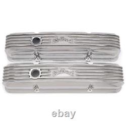 Edelbrock 4144 1960-86 Small Block Fits Chevy Finned Valve Covers with Holes