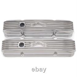 Edelbrock 4144 1960-86 Small Block Fits Chevy Finned Valve Covers with Holes
