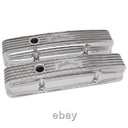 Edelbrock 4144 1960-86 Small Block Fits Chevy Finned Valve Covers with Holes