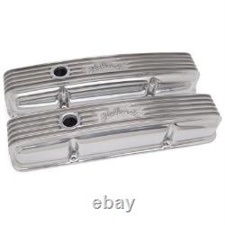 Edelbrock 4144 1960-86 Small Block Fits Chevy Finned Valve Covers with Holes
