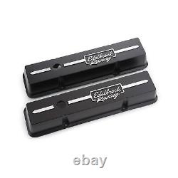 Edelbrock 41633 Racing Series Valve Cover Set, Small Block Fits Chevy