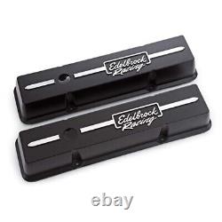 Edelbrock 41633 Racing Series Valve Cover Set, Small Block Fits Chevy