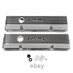 Edelbrock 4262 Elite II Polished Aluminum Valve Covers Small Block Chevy V8's