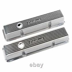 Edelbrock 4262 Elite II Polished Aluminum Valve Covers Small Block Chevy V8's