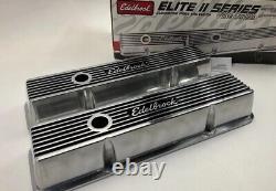 Edelbrock 4262 Elite Series Valve Cover Set, SBC Small Block Chevy 305 350 400