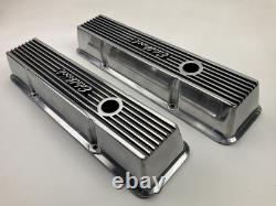 Edelbrock 4262 Elite Series Valve Cover Set, SBC Small Block Chevy 305 350 400