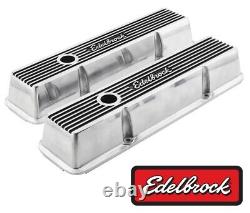 Edelbrock 4262 Elite Series Valve Cover Set, Small Block Chevy 305 350 400 SBC