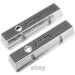 Edelbrock 4262 Elite Series Valve Cover Set, Small Block Chevy 305 350 400 SBC