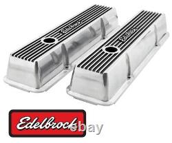 Edelbrock 4262 Elite Series Valve Cover Set, Small Block Chevy 305 350 400 SBC