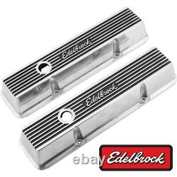 Edelbrock 4262 Elite Series Valve Cover Set, Small Block Chevy 305 350 400 SBC