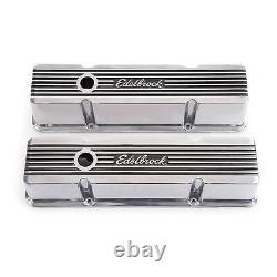 Edelbrock 4263 Elite Series Valve Cover Set, Small Block Fits Chevy