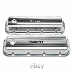 Edelbrock 4275 Elite II Polished Aluminum Valve Covers Big Block Chevy V8's