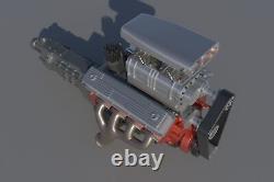 Engine Kit For Chevrolet Big Block 454 Supercharger 1/24 1/25 1/16 1/18 1/10