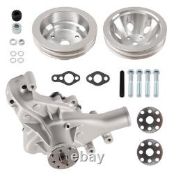 Engine Water Pump 2Grooves Crankshaft Pulley for Small Block Chevy 1969-1989